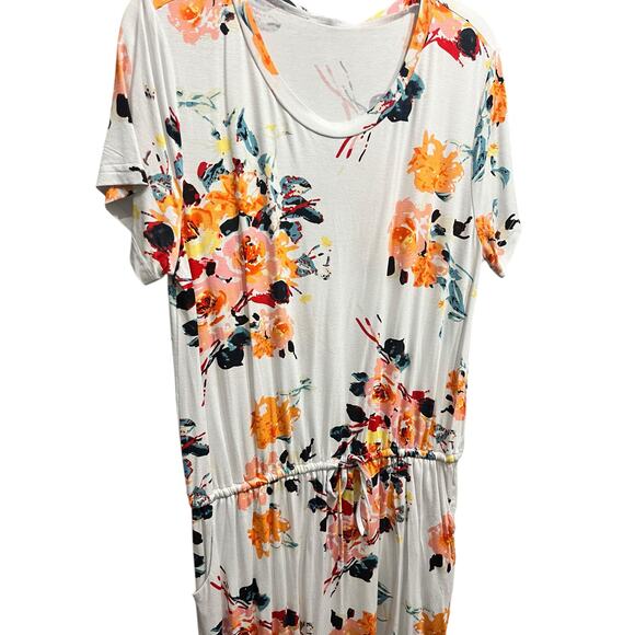 Simier Fariry Women's Modest Stretch Blouson Crew Neck Short Sleeve Dress SIZE L - Picture 2 of 5